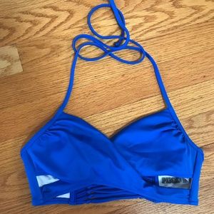PINK Blue Wrap Bikini Top